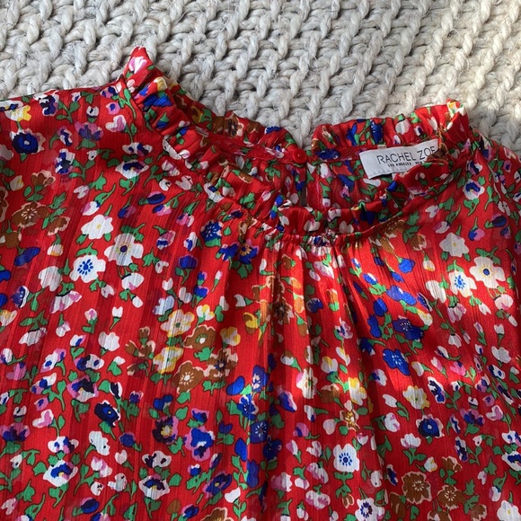 Rachel Zoe Floral Key-Hole Sheer Top - Picture 4 of 6